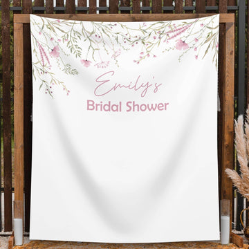 Pink Wildflower Bridal Shower Backdrop - iJay Backdrops